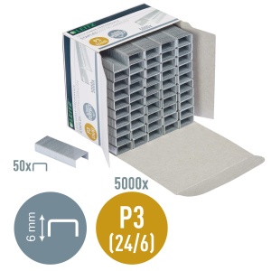 Capsatoare Leitz Power Performance P3, 24 x 6 mm, 5000 bucati, metal zincat - Img 2
