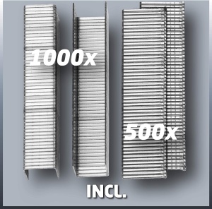 Capsator electric Einhell TC-EN 20 E reglaj electronic al puterii 1000 capse si 500 cuie incluse - Img 2