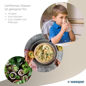Carafa filtranta Wessper AquaMax 2.7L, compatibila cu filtre Brita, alba - Img 4