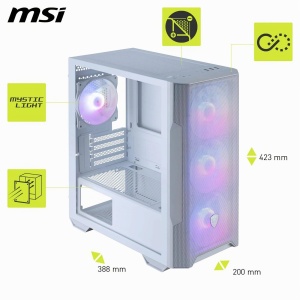 Carcasa Mini-Tower MSI MAG PANO M110R White, ARGB, suport GPU 410 mm - Img 3