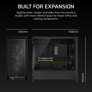 Carcasa PC Corsair Frame 5000D, Mid-Tower, Negru, cu 4 Ventilatoare Preinstalate - Img 9