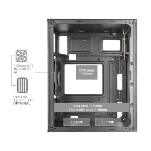 Carcasa PC Mars Gaming MC-MESHPRO, MicroATX si Mini-ITX, Alb, USB-C - Img 4