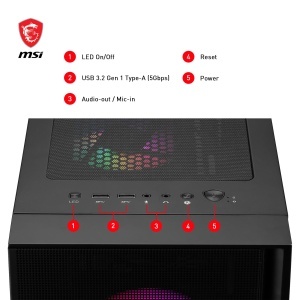 Carcasa PC MSI MAG Forge 120A Airflow, ATX, suport RTX 40, geam securizat - Img 4