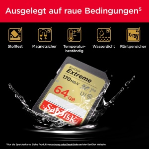 Card de memorie SanDisk Extreme SDXC UHS-I 64 GB, 170 MBs, V30, U3 - Img 5