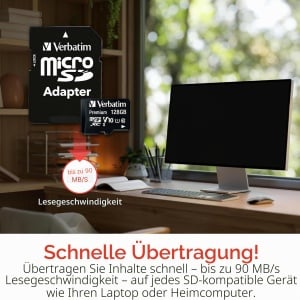 Card microSD Verbatim 128GB, Class 10, viteza de citire 90 MBs - Img 3
