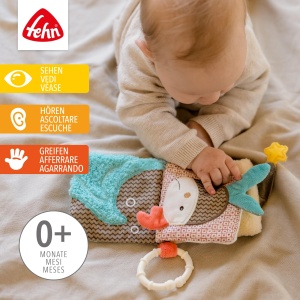 Carte senzoriala pentru bebelusi Fehn Bruno 8 pagini cu inel de prindere si functii interactive - Img 2