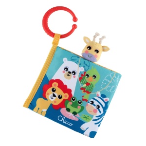 Carte textila Chicco, cu activitati si papusa de mana, pentru copii 0-2 ani