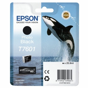 Cartus de cerneala Epson T7601, 26 ml, negru, pentru imprimanta SureColor SC-P600