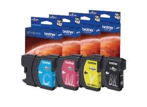 Cartuse de cerneala Brother LC1100HYVALBPDR, 4 culori, 900 si 750 pagini