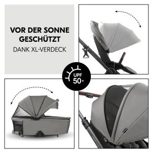 Carucior 2in1 hauck Comfort N Care AIR SET cu roti de aer, gri inchis - Img 11
