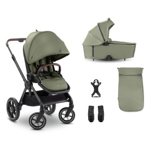 Carucior 2in1 hauck Comfort N Care SET Olive, cu gume all-terrain, pentru copii pana la 22 kg