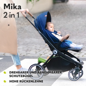 Carucior 2in1 LIONELO Mika, usoara, cu suport pentru bebelusi, accesorii incluse - Img 7