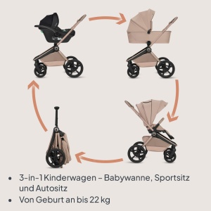Carucior 3 in 1 Lionelo Freya cu landou, scaun sport si scaun auto i-Size - Img 2