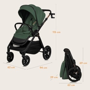 Carucior 3 in 1 Lionelo Layla cu scaun auto i-Size, 0-22 Kg, roti PU - Img 10