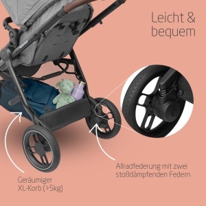 Carucior 3 in 1 Maxi-Cosi Zelia S, Compact, 0-4 ani, Culoare Gri - Img 4