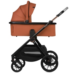 Carucior combinat LIONELO LAYLA 3 in 1 0-48 luni pana la 22 kg, landou pana la 9 kg, scaun auto pana la 13 kg, AiryDots, roti PU pivotante la 360deg, suspensie completa, carucior cu baldachin XXL - Img 6