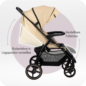 Carucior copii MoMi MIYA EVA pliabil 5 puncte siguranta accesorii incluse - Img 4