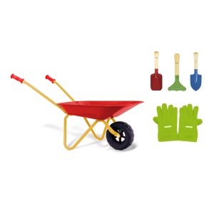 Carucior de gradina Theo Klein 7669, metal, 10 kg, cu unelte incluse
