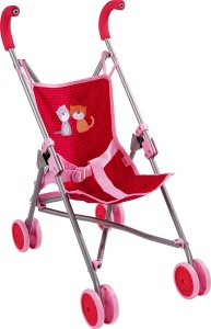 Carucior de jucarie HABA Puppenbuggy Jule pliabil manere captusite pentru papusi si jucarii de pana la 45 cm