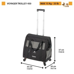 Carucior Ferplast Dog Crate Voyager Cutie de transport pisici Geanta pentru caini maner extensibil curele reglabile deschidere larga roti detasabile m - Img 8
