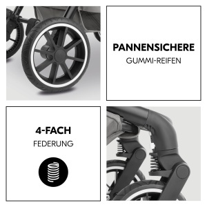 Carucior Hauck Move N Care Set 2 in 1 Dark Grey Pana la 22 kg Roti Guma Suspensie - Img 5