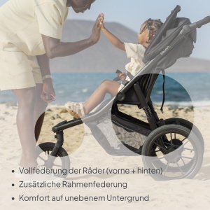 Carucior Jogging Lionelo Azura cu Roti de Aer, Capacitate 22 kg, Ajustabil - Img 5