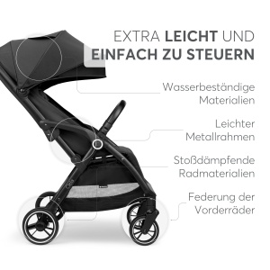 Carucior KikkaBoo CIELA Negru Pliere Automata Usor si Compact - Img 6