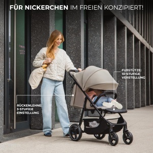 Carucior Kinderkraft TRIG 3, 25 kg, cu functie de inclinare, gri - Img 4