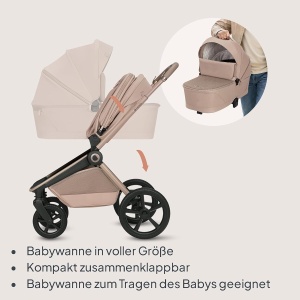 Carucior Lionelo Freya 2 in 1 cu Babywanne si Sportsitz, 0-22 Kg, UPF50 - Img 3
