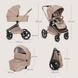Carucior Lionelo Freya 2 in 1 cu Babywanne si Sportsitz, 0-22 Kg, UPF50 - Img 13