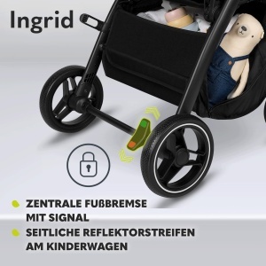 Carucior LIONELO INGRID pentru copii, 22 kg, roti pivotante 360, pliere usoara - Img 7