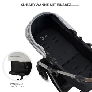 Carucior multifunctional Kinderkraft MOOV 2 XL AIR 3 in 1 Gri roti mari gonflabile - Img 5