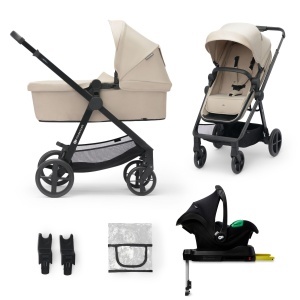 Carucior multifunctional Kinderkraft NEWLY 4 in 1 22 kg Beige cu accesorii incluse