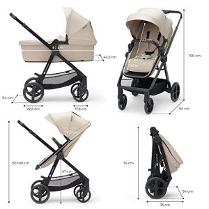 Carucior multifunctional Kinderkraft NEWLY 4 in 1 22 kg Beige cu accesorii incluse - Img 11