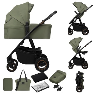 Carucior multifunctional Lionelo Amber Plus 2-in-1 pentru copii 0-4 ani roti 360deg spatar reglabil accesorii incluse