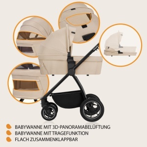 Carucior multifunctional Lionelo Meril 2-in-1 22 kg roti 360deg protectie UPF 50 - Img 6