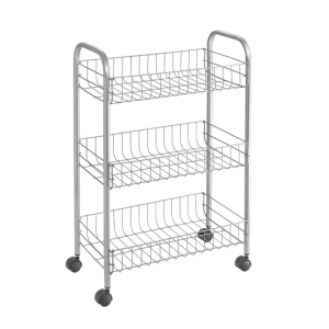 Carucior multifunctional Metaltex 3 etaje, inox, 41 x 23 x 63 cm