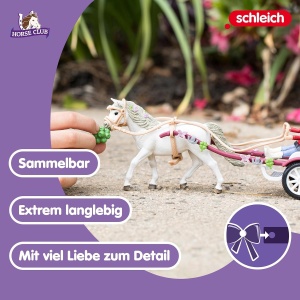 Carucior pentru cai Schleich Horse Club 42467, 38 piese, cu accesorii - Img 3