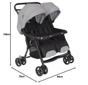 Carucior pentru copii Graco DuoRider, 2 locuri, Steeple Gray, usor si pliabil - Img 8