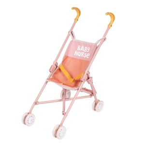 Carucior pentru papusi Smoby Baby Nurse, pliabil, cadru metalic, husa detasabila, pentru copii 2 ani