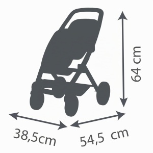 Carucior pentru papusi Smoby Zwillings - pentru 2 papusi de max. 42 cm, cu roti pivotante - Img 3