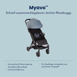 Carucior pliabil Graco Myavo, pentru bebelusi si copii mici, albastru, usor - Img 2