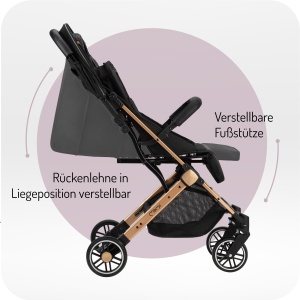 Carucior pliabil MoMi ESTELLE pentru copii, 15 kg, usor, cu functie de culcare - Img 3
