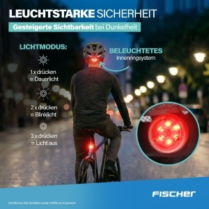 Casca de bicicleta FISCHER Urban Levin, SM, 52-59 cm, gri, cu sistem de iluminare - Img 5