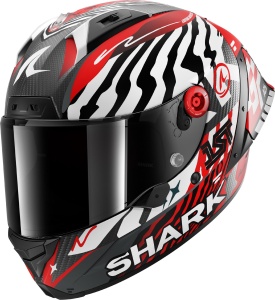 Casca moto SHARK AERON-GP FIM RACING 2 SPEED-FANCY Carbon Alb Rosu XL