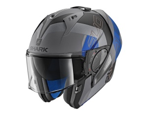 Casca moto SHARK EVO-ONE 2 SLASHER MAT AKB, Policarbonat, AnthraciteAlbastru, XS