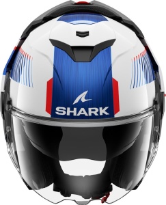 Casca moto SHARK OXO SIKTER Alb Cromat Albastru, L - Img 2