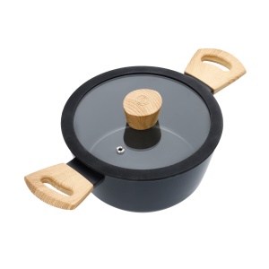 Caserola cu capac MasterChef, 20cm, antiaderenta, aluminiu, pentru toate plitele