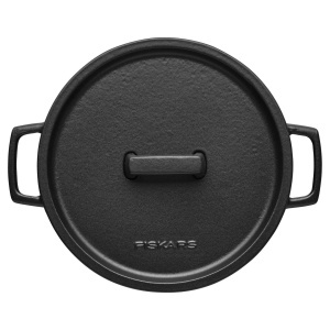 Caserola din fonta Fiskars Folken, 4 l, emailata, neagra - Img 3