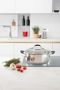 Caserola din inox Lagostina Tempra, 26 cm, cu capac din sticla, pentru inductie - Img 2
